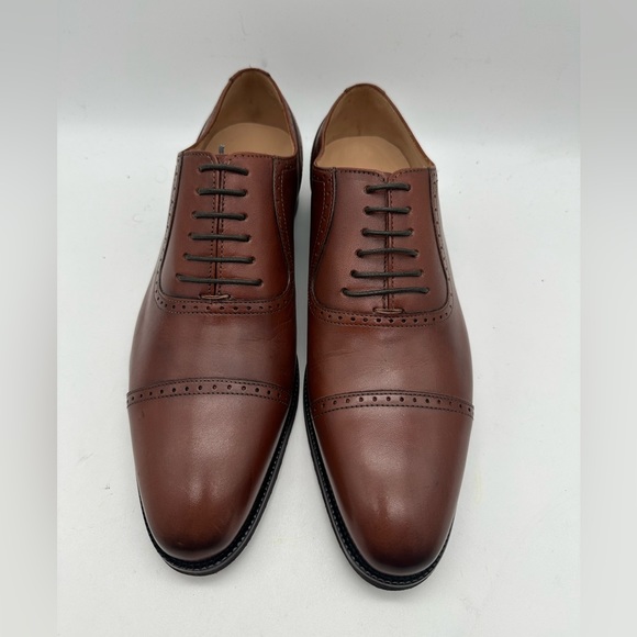 DAPPER SHOES CO. Handcrafted Genuine Leather Men's Cognac Oxford Leather Sz 8 - Picture 4 of 9